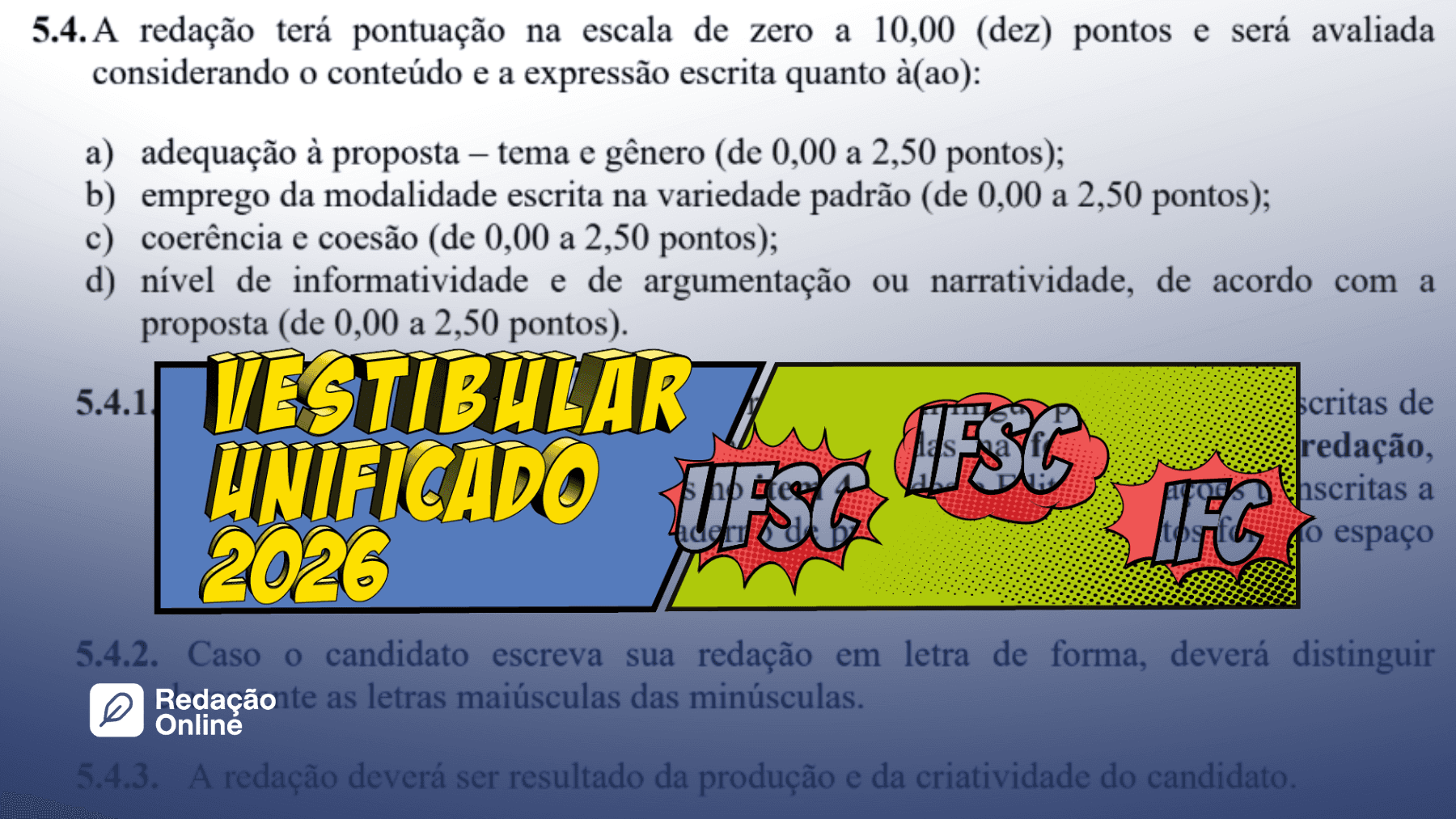 Redação UFSC/IFSC/IFC 2026