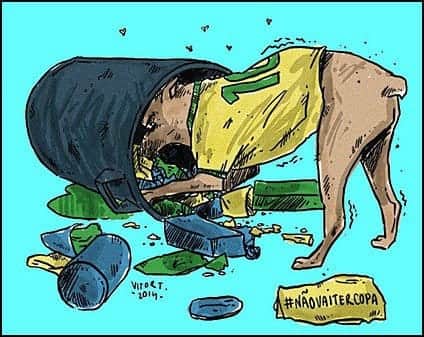 vira-lata na lata de lixo