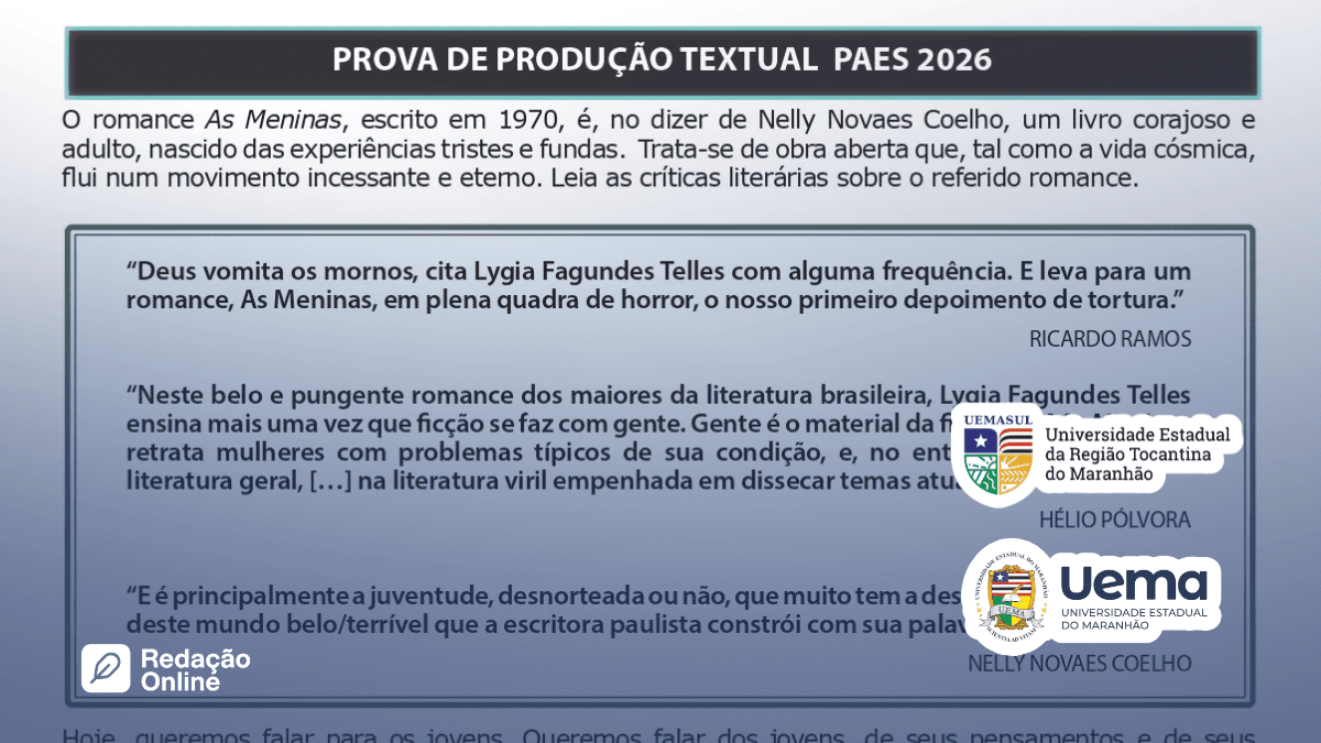 UEMA PAES 2026 tema de redação